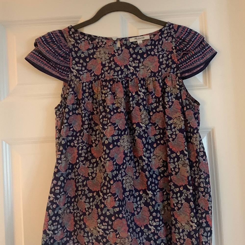 Madewell Blue Floral Blouse